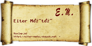 Eiter Máté névjegykártya